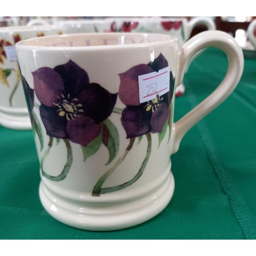 585 - Emma Bridgewater 5x mugs incl. flower patterns (1 small) and British Legion WWI 1918 to 2018 Centena... 