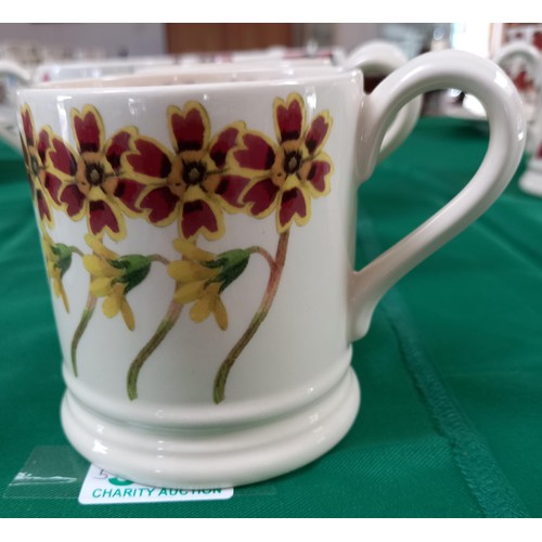 585 - Emma Bridgewater 5x mugs incl. flower patterns (1 small) and British Legion WWI 1918 to 2018 Centena... 