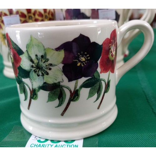 585 - Emma Bridgewater 5x mugs incl. flower patterns (1 small) and British Legion WWI 1918 to 2018 Centena... 