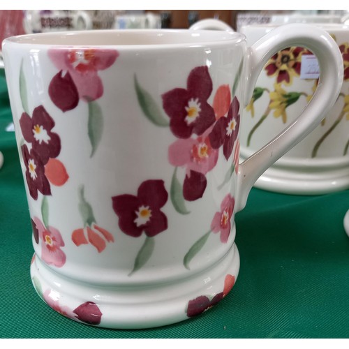 585 - Emma Bridgewater 5x mugs incl. flower patterns (1 small) and British Legion WWI 1918 to 2018 Centena... 