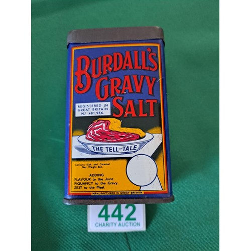 442 - gravy salt tin Burdall`s in lovely condition