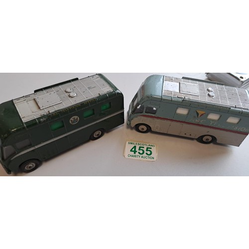 455 - a pair of Dinky Supertoys  967 a TV MOBILE CONTROL ROOM AND ANOTHER ONE