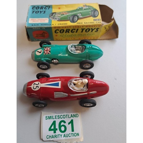 461 - corgi toys 152s BRM FORMULA 1 GRAND BOXED AND A 150S WITH NO BOX