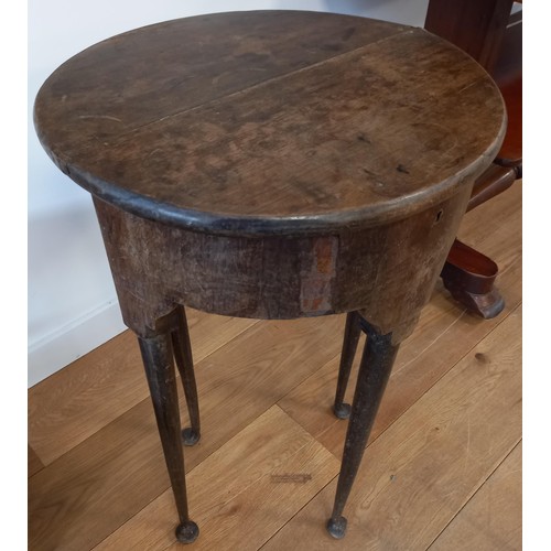 7 - Neat sized George II style Demi-lune fold over side table with storage area and gate leg fitted for ... 