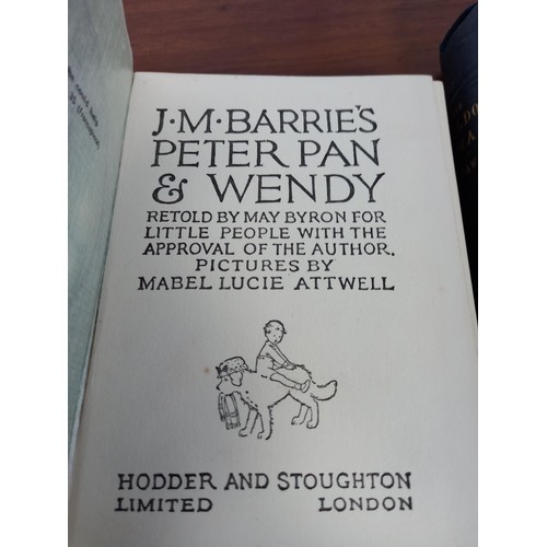 10 - J M Barrie's Peter Pan and Wendy retold by May Byron 'for little people' Vintage Book and The Earl o... 