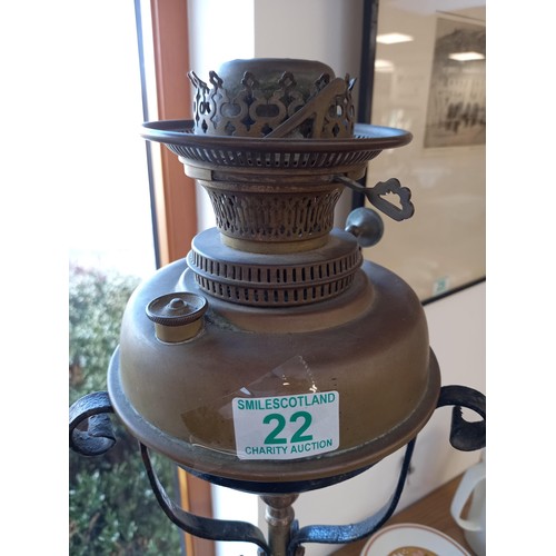 22 - Oil lamp and adjustable stand