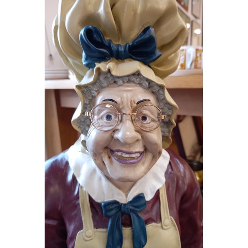 23 - Dumb waiter older lady with tray 86cm H approx.