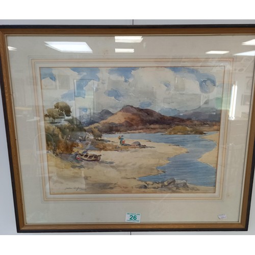 26 - Watercolour by Jackson Simpson framed 60x50cm approx.