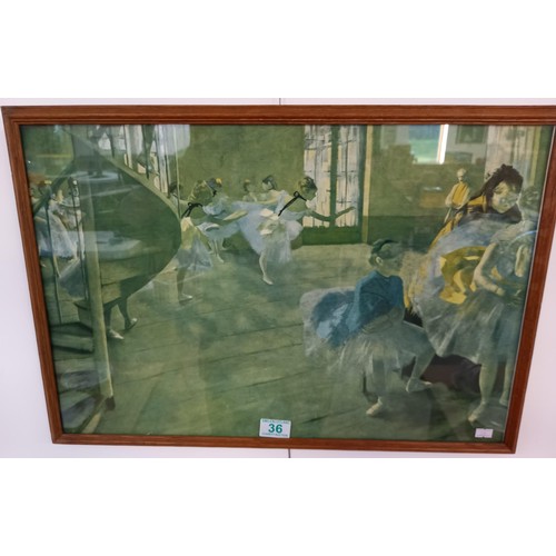 36 - Framed print La Repetition by Edgar Degas 60x40cm approx.