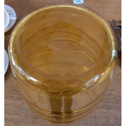 43 - Vintage glass vase swirl pattern 20cm H approx.