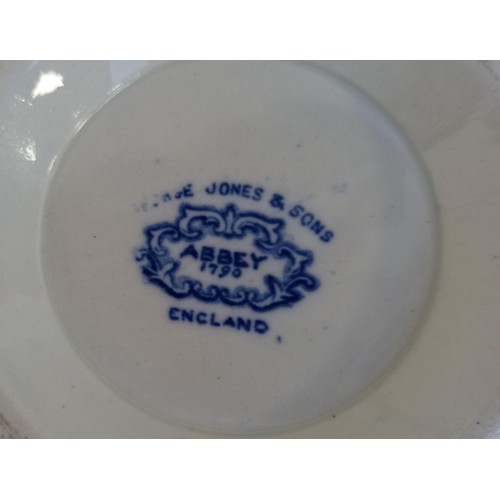 45 - Blue and white deep dish stamped Abbey