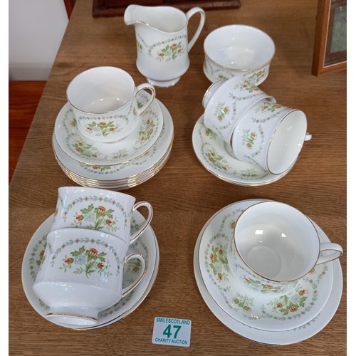 47 - Paragon 6 setting tea set Francesca pattern