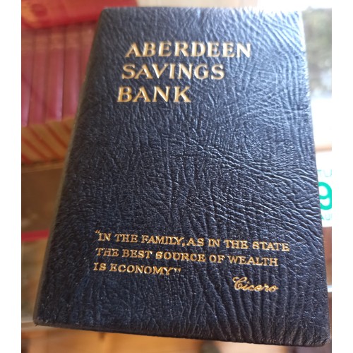 59 - 2x vintage Aberdeen Savings Bank 'book banks' (no keys)