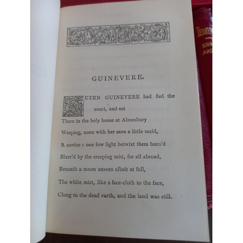 60 - Leather bound box with 12 Tennyson books 1879 in calf leather. Tennyson would have still been alive ... 
