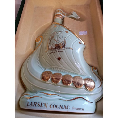 63 - Larson Viking ship cognac fine champagne, sealed