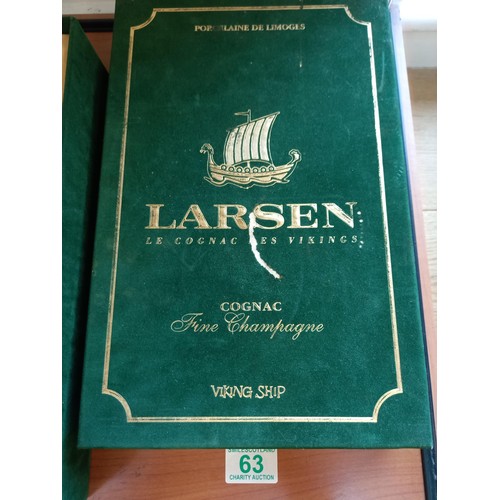 63 - Larson Viking ship cognac fine champagne, sealed