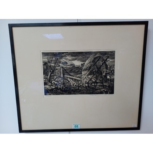 68 - The Harrow etching by W. Wilson 5/40  very rare ltd. Ed. appears to have been stored out of sunlight... 