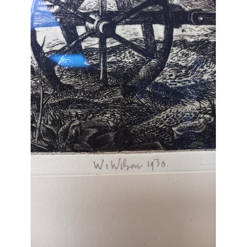 68 - The Harrow etching by W. Wilson 5/40  very rare ltd. Ed. appears to have been stored out of sunlight... 