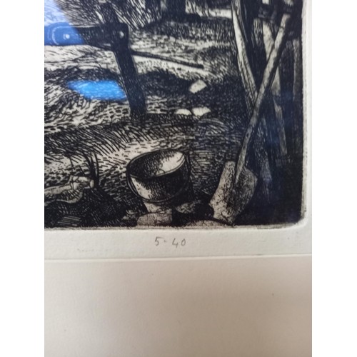 68 - The Harrow etching by W. Wilson 5/40  very rare ltd. Ed. appears to have been stored out of sunlight... 