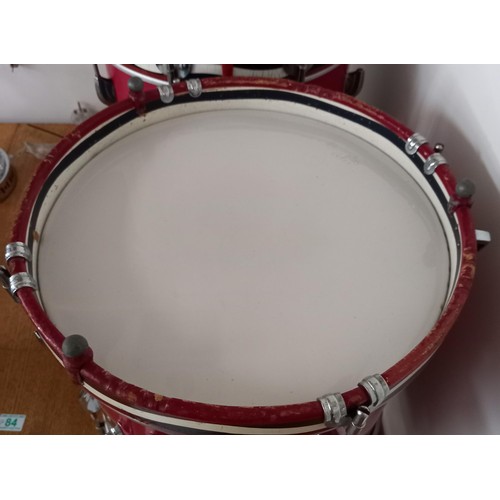 77 - Pair of Military issue drums Broad Arrow marked and dated 1966, had legs added so can be used as tab... 