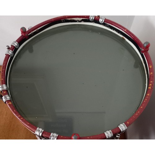 77 - Pair of Military issue drums Broad Arrow marked and dated 1966, had legs added so can be used as tab... 