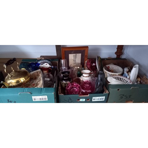 88 - 3x box lot of vintage China, ornaments, etc.