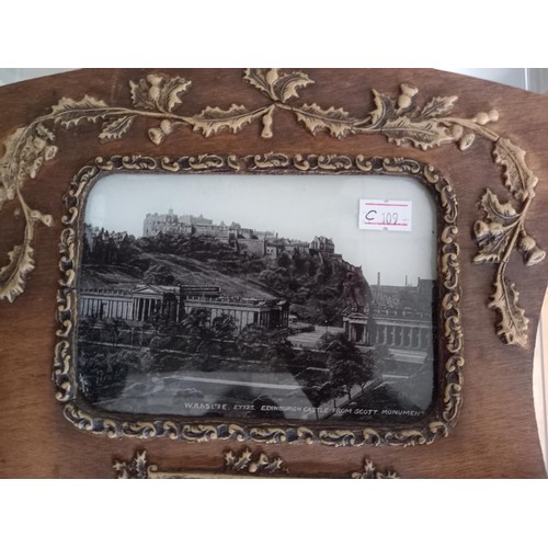 99 - Pair of ornate photo frames featuring Scottish National Exhibition 1908