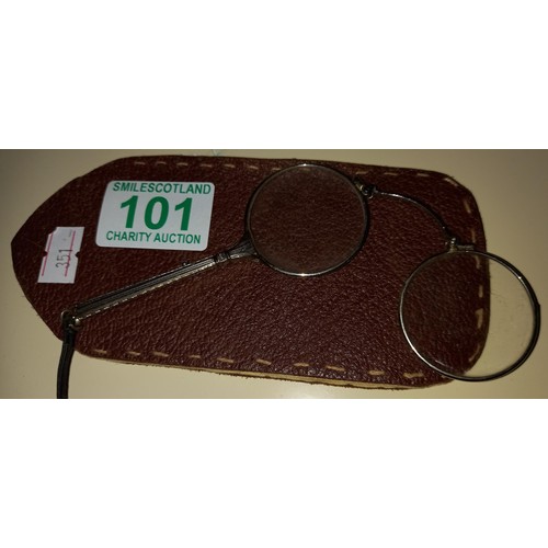 101 - Vintage foldaway spectacles and pouch