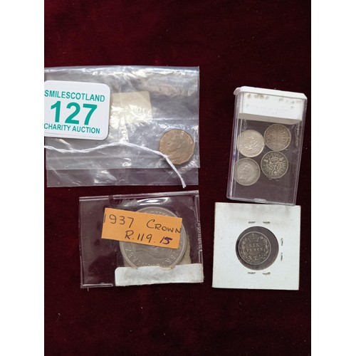 127 - Selection of mainly silver coins