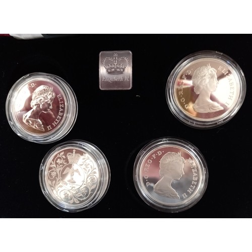 130 - HM Queen Elizabeth II silver proof crown collection with booklet and numbered certificate