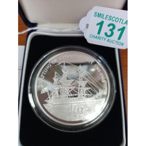 131 - Pitcairn Islands 150th Anniversary of the constitution 1938-1988 $50 silver proof commemorative coin