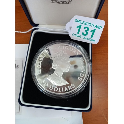 131 - Pitcairn Islands 150th Anniversary of the constitution 1938-1988 $50 silver proof commemorative coin