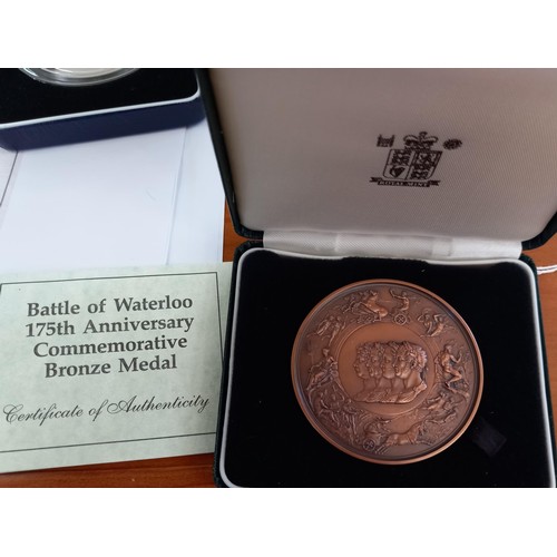 132 - Royal Mint Battle of Waterloo 175th Anniversary Commemorative bronze medal