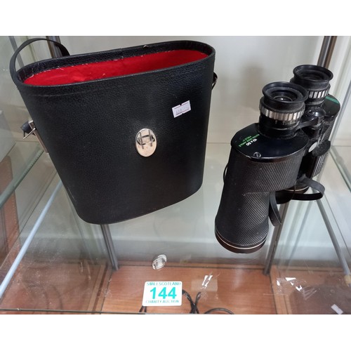 144 - Chinon 10x50 extra wide-angle binoculars and case