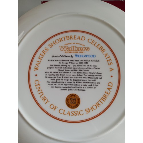 154 - Walkers shortbread centenary plate with original box authenticity letter