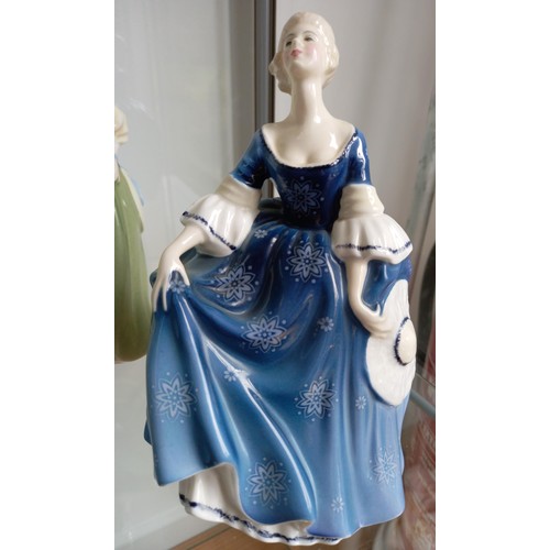 159 - 3 x Royal Doulton figurines Fragrance HN2334/1965, Hilary HN2335/1966 and fair lady HN 2193/1962