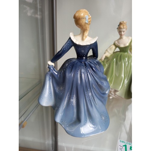 159 - 3 x Royal Doulton figurines Fragrance HN2334/1965, Hilary HN2335/1966 and fair lady HN 2193/1962