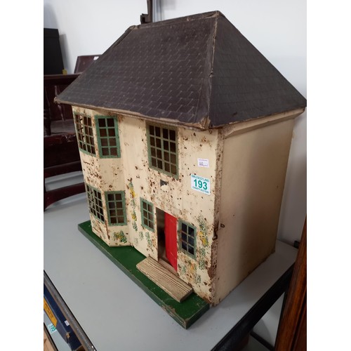 193 - Vintage dolls house with some furniture