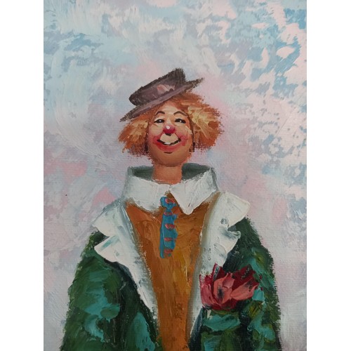 199 - 'Clown' by William Moninent (1937-1999)  Original oil on canvas