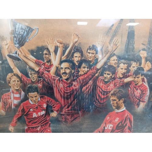 202 - Framed print 294/1000 1993 Aberdeen Football Club Cup Winners print by Senga Murray