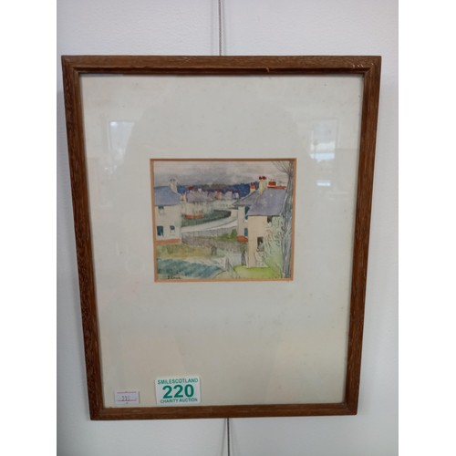 220 - Framed pencil and watercolour by James Cowie RSA (1886-1956) 24x30cm approx.