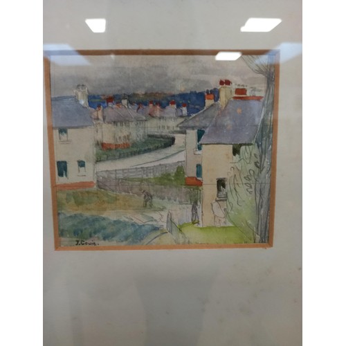 220 - Framed pencil and watercolour by James Cowie RSA (1886-1956) 24x30cm approx.