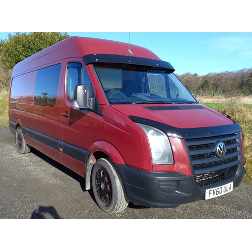 433 - VW crafter van 35 blue tdi 109L. converted to a camper but not registered as one, MOT'd, viewing hig... 