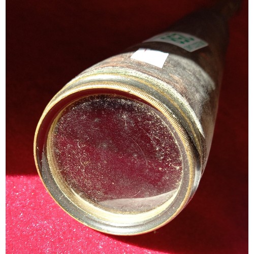 258 - Vintage brass and leather telescope