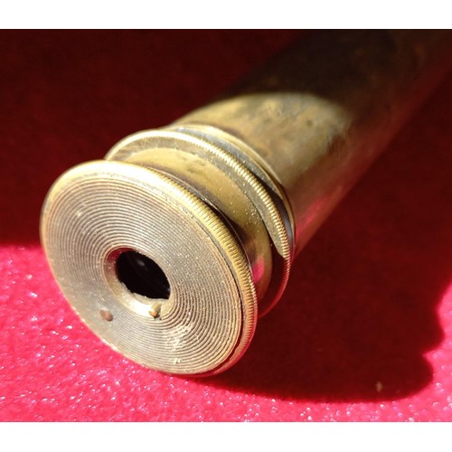 258 - Vintage brass and leather telescope