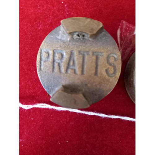 267 - Vintage Pratt's fuel can top and 1 other