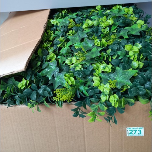 273 - Faux hedging garden fence panels x2 box