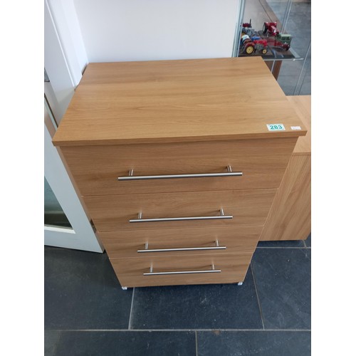 283 - Bedside table and small 4-drawer chest of drawers