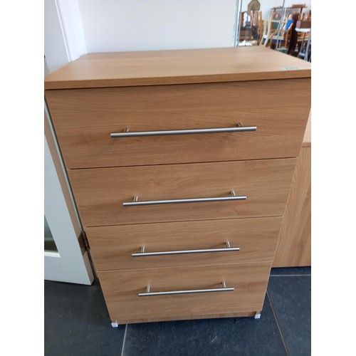 283 - Bedside table and small 4-drawer chest of drawers