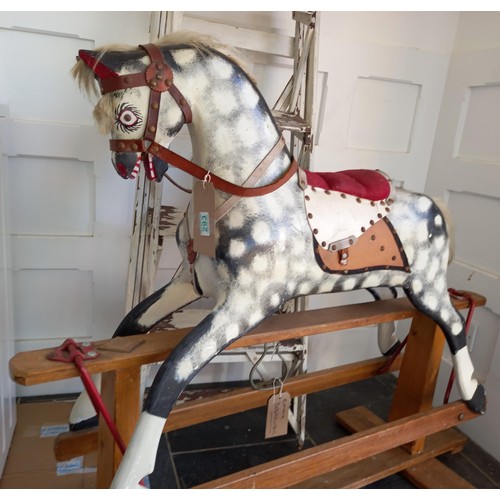 293 - Vintage dapple grey child's rocking horse